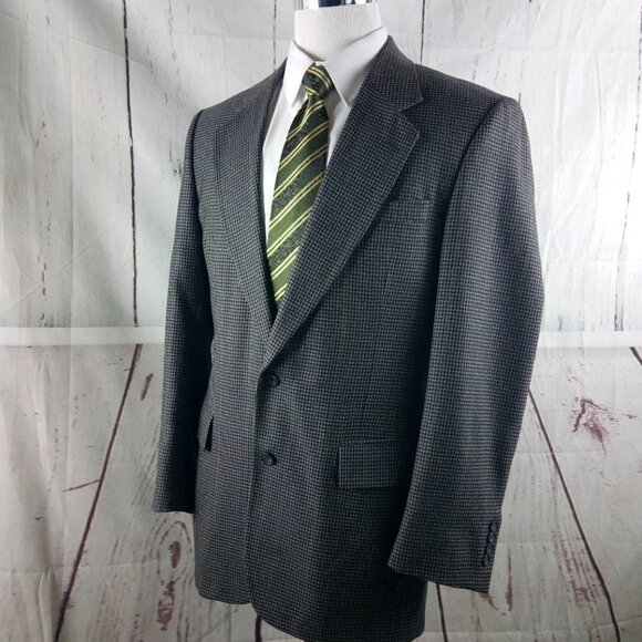 Jos A Bank Executive Collection 42L Wool Multicolor Houndstooth Sport Coat - Picture 5 of 10